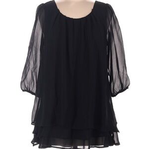 Anthropologie Black Layered Flowy Blouse​